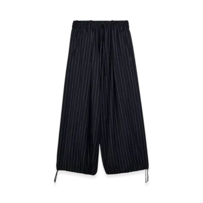 Y-3 Refined Wool Cropped Wide Leg Pants "Black/Chalk Pearl"