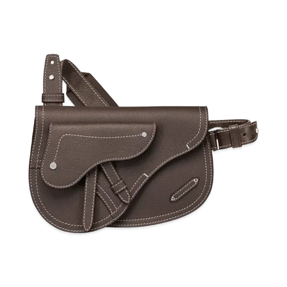 Dior Saddle Pouch Grained Calfskin "Ebony"