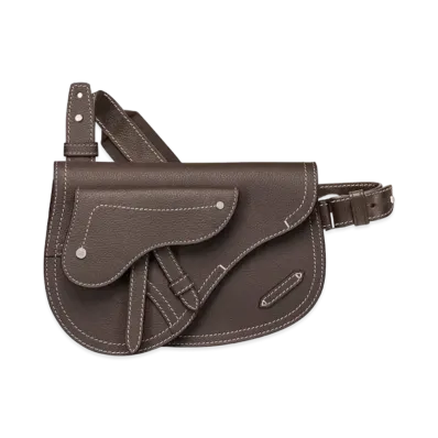 Dior Saddle Pouch Grained Calfskin "Ebony"