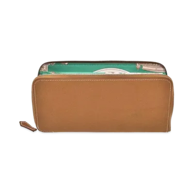 Hermes Azap Silk'In Long Veau Epsom/Silk "Gold/Mint/Silver"