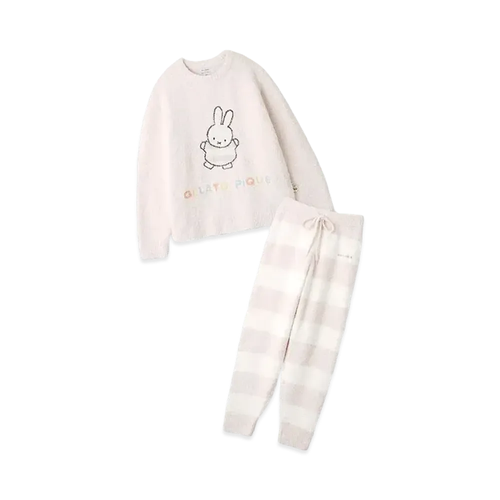 GELATO PIQUE x Dick Bruna Baby Moko Jacquard Pullover & Long Pants Set "Pink"