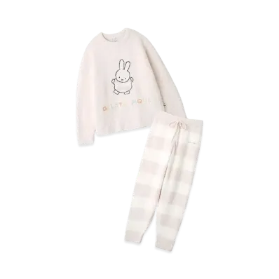 GELATO PIQUE x Dick Bruna Baby Moko Jacquard Pullover & Long Pants Set "Pink"