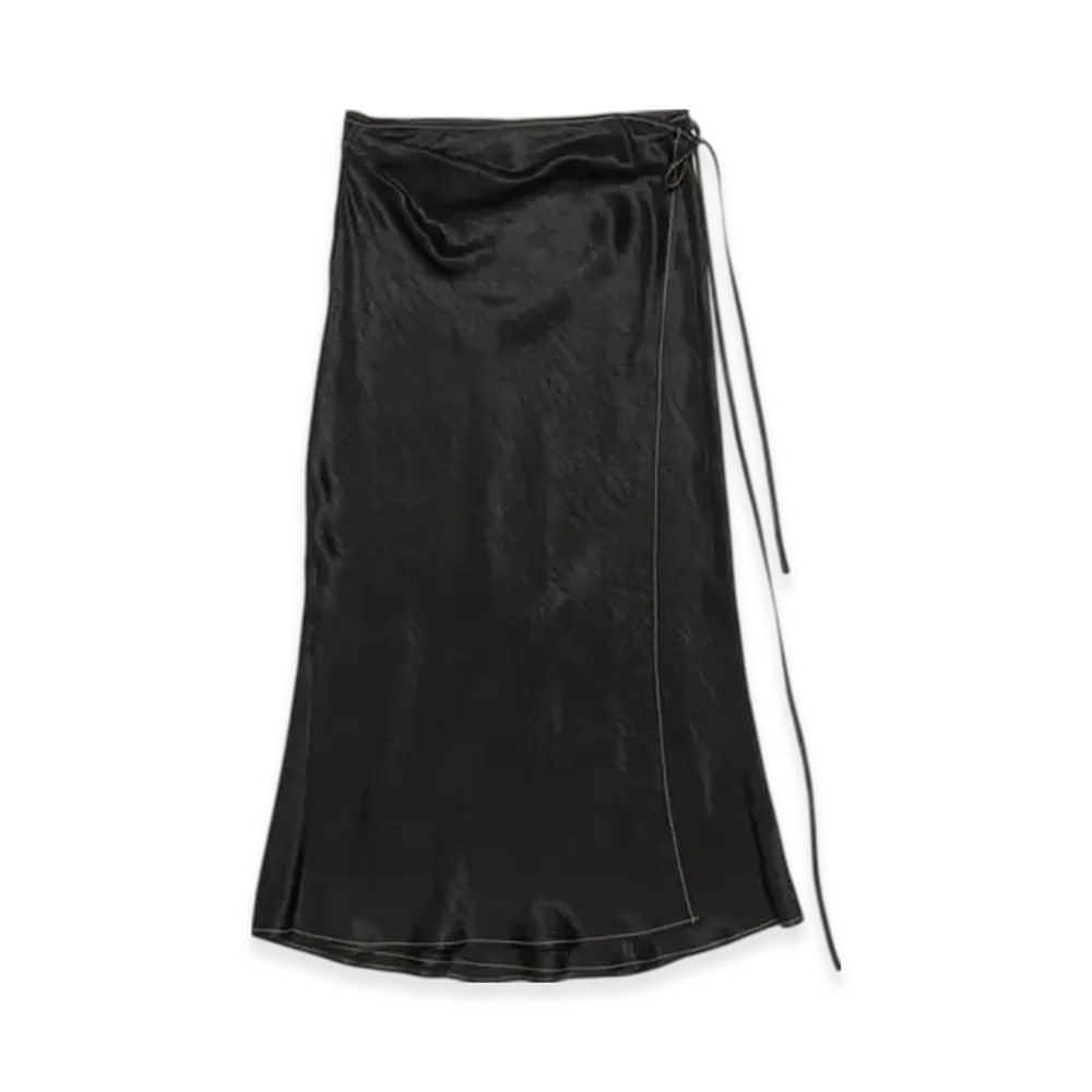 Acne Studios Satin Wrap Skirt "Black"
