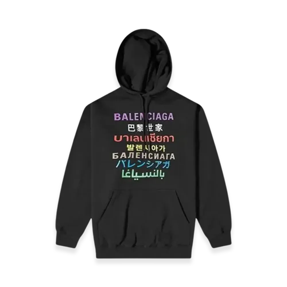 BALENCIAGA Languages Hoodie "Black Multicolor"