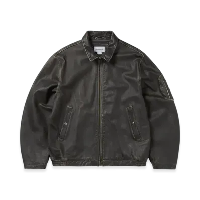 thisisneverthat Flight Leather Jacket "Black"
