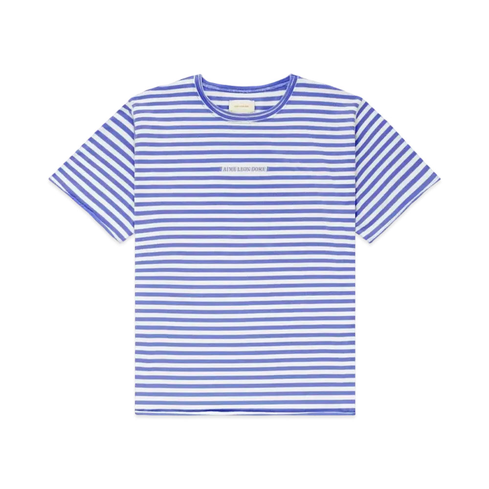 Aime Leon Dore Striped Beach Tee "Purple & Cream"