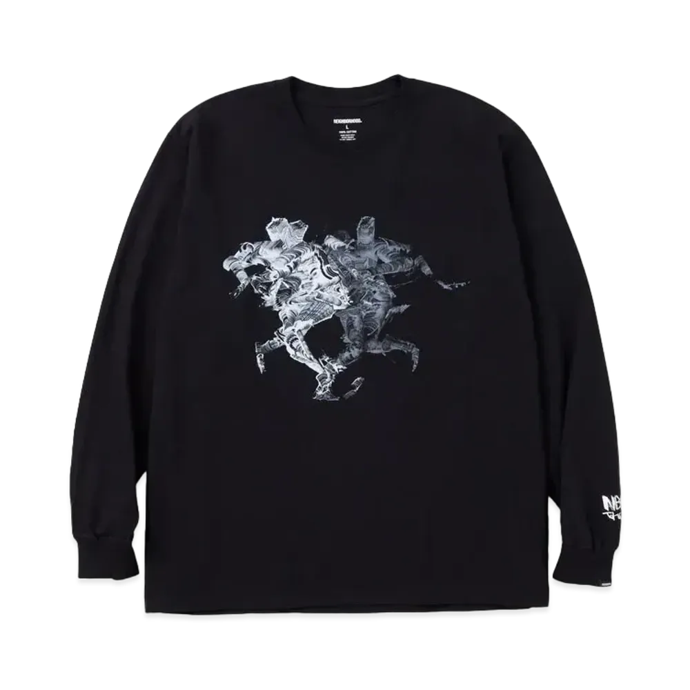 NEIGHBORHOOD NH x TAKU OBATA . Tee LS-3 "Black"