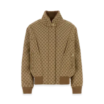 GUCCI Women's Embroidered Jacquard Bomber Jacket "Printed"