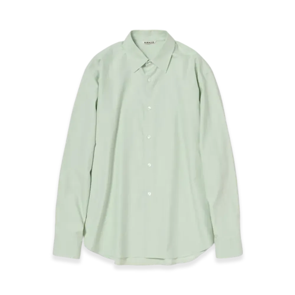 AURALEE Women's Washed Finx Twill Shirt "Light Khaki"