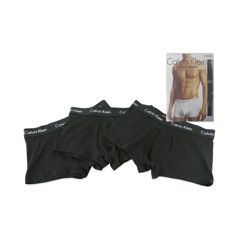 Calvin Klein 3 Pieces Cotton Stretch Low Rise Boxer Shorts "Black"