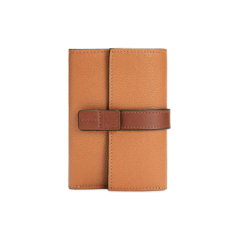 LOEWE Small Vertical Wallet In Soft Grained Calfskin "Light Caramel/Pecan"