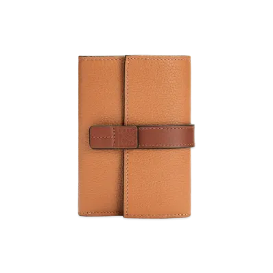 LOEWE Small Vertical Wallet In Soft Grained Calfskin "Light Caramel/Pecan"