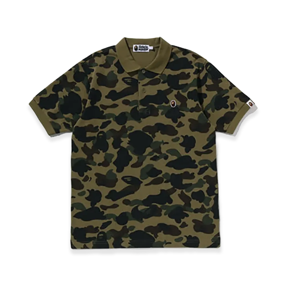 A BATHING APE 1ST Camo One Point Regular Fit Polo Shirt "Green"