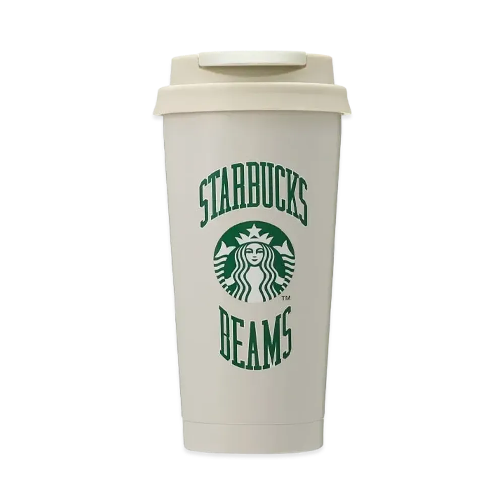 STARBUCKS x BEAMS Recycled Stainless Steel ToGo Logo Tumbler College Design 473ml "Beige"