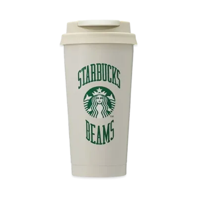 STARBUCKS x BEAMS Recycled Stainless Steel ToGo Logo Tumbler College Design 473ml "Beige"