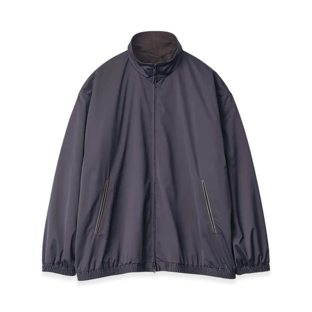 ssstein Silk-Back Stand Collar Zip Jacket "Dark Navy"