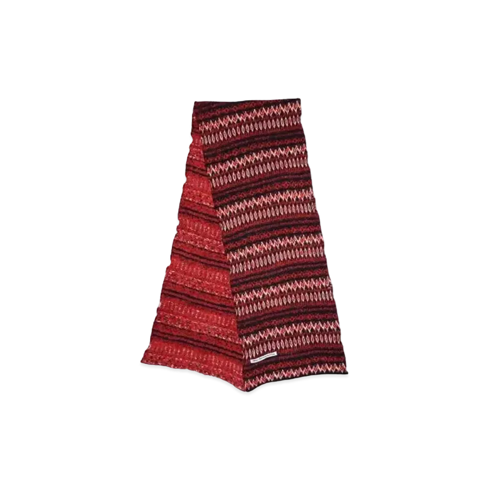 White Mountaineering NORDIC PATTERN SCARF "RED"