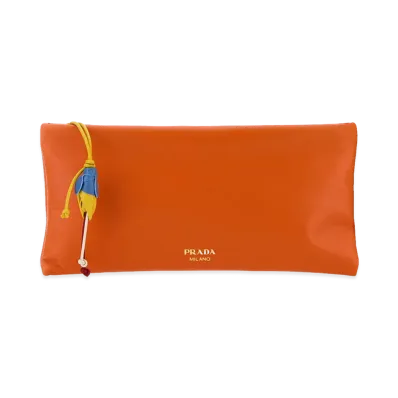 PRADA Wonen's Nappa Leather Pouch "Orange"