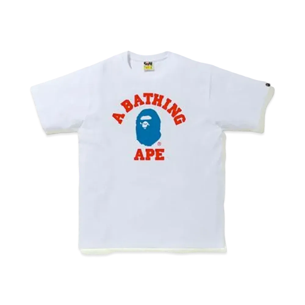 A BATHING APE Colors College T-Shirt "White/Blue"