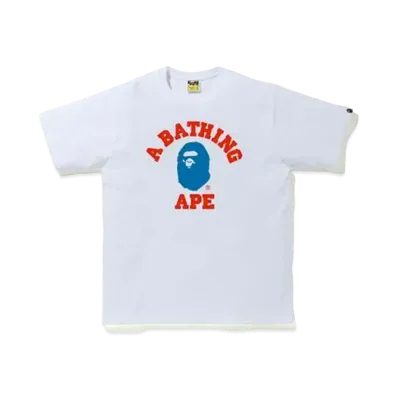 A BATHING APE Colors College T-Shirt "White/Blue"