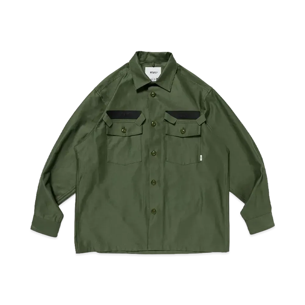 WTAPS CBW 01 / LS / Cotton. Satin. Identity "Olive Drab"