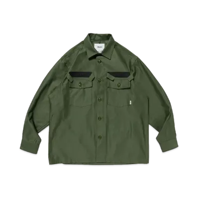 WTAPS CBW 01 / LS / Cotton. Satin. Identity "Olive Drab"