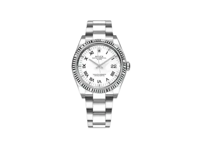 ROLEX Oyster Perpetual Date "White Roman/Stainless Steel/White Gold"