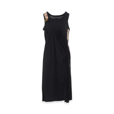 S'YTE Pe/Smooth Jersey Strings Gathered Dress With Tyrolean Tapes "Black"