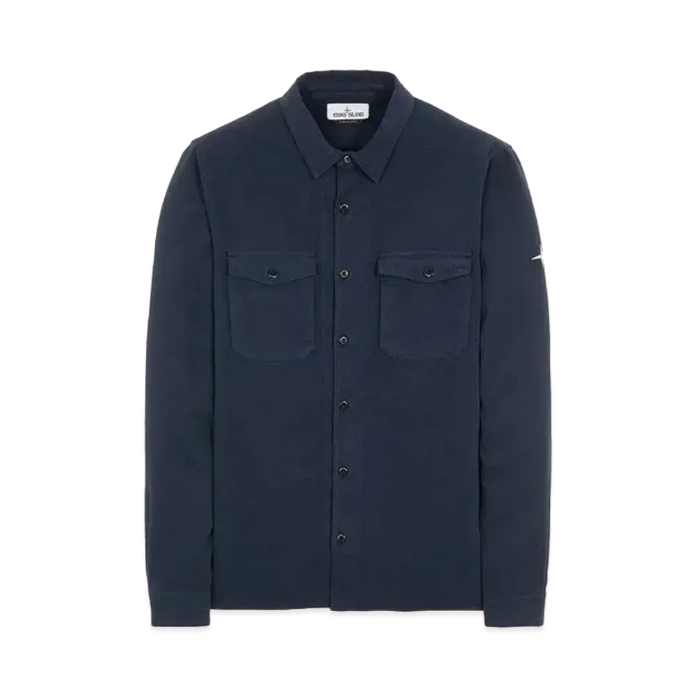 Stone Island 12004 TEXTURED BRUSHED RECYCLED COTTON_REGULAR FIT "Blue"