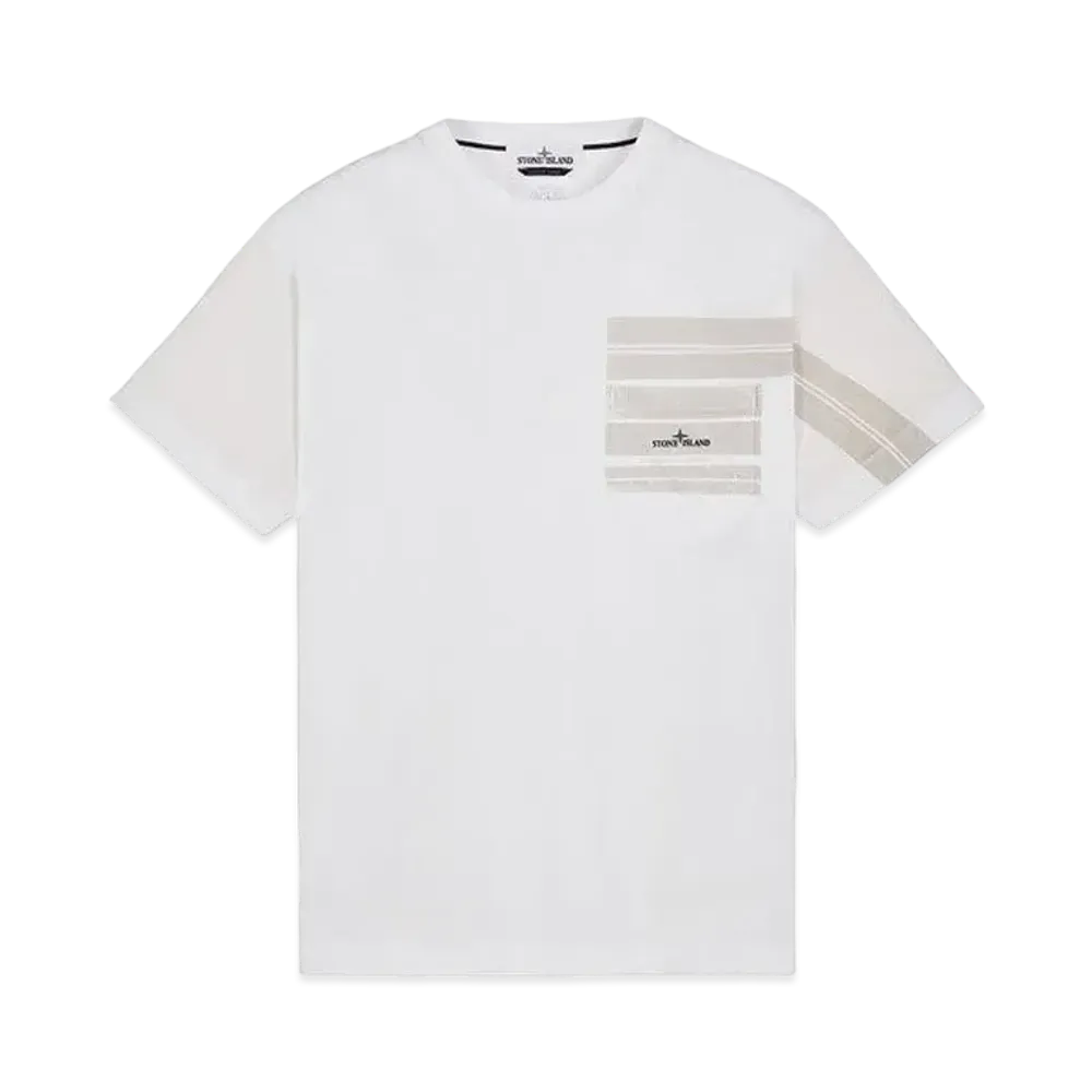 Stone Island 24679 COTTON JERSEY 'MOSAIC TWO' PRINT_SLIM FIT "White"