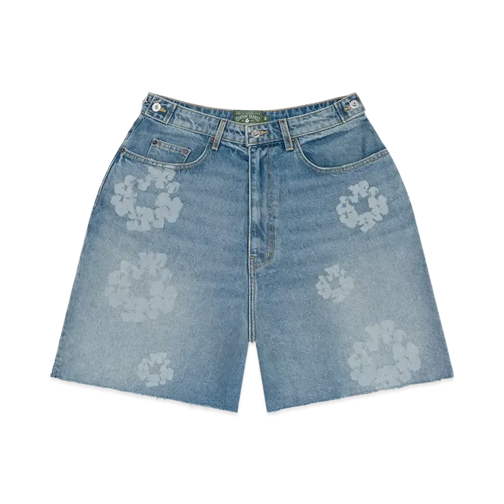 DENIM TEARS Laser Wreath Denim Short "Light Wash"