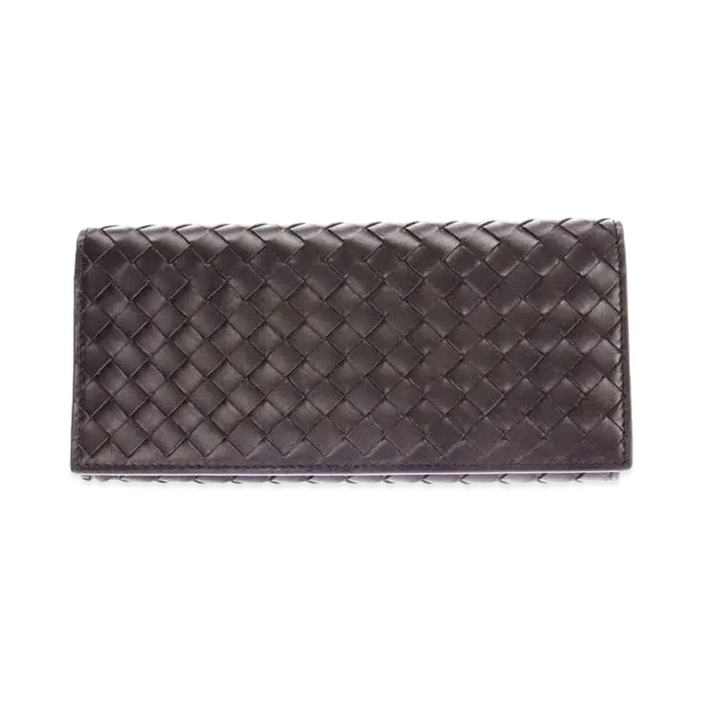 Bottega Veneta Intrecciato Continental Calfskin Bi-fold Wallet "Espresso"