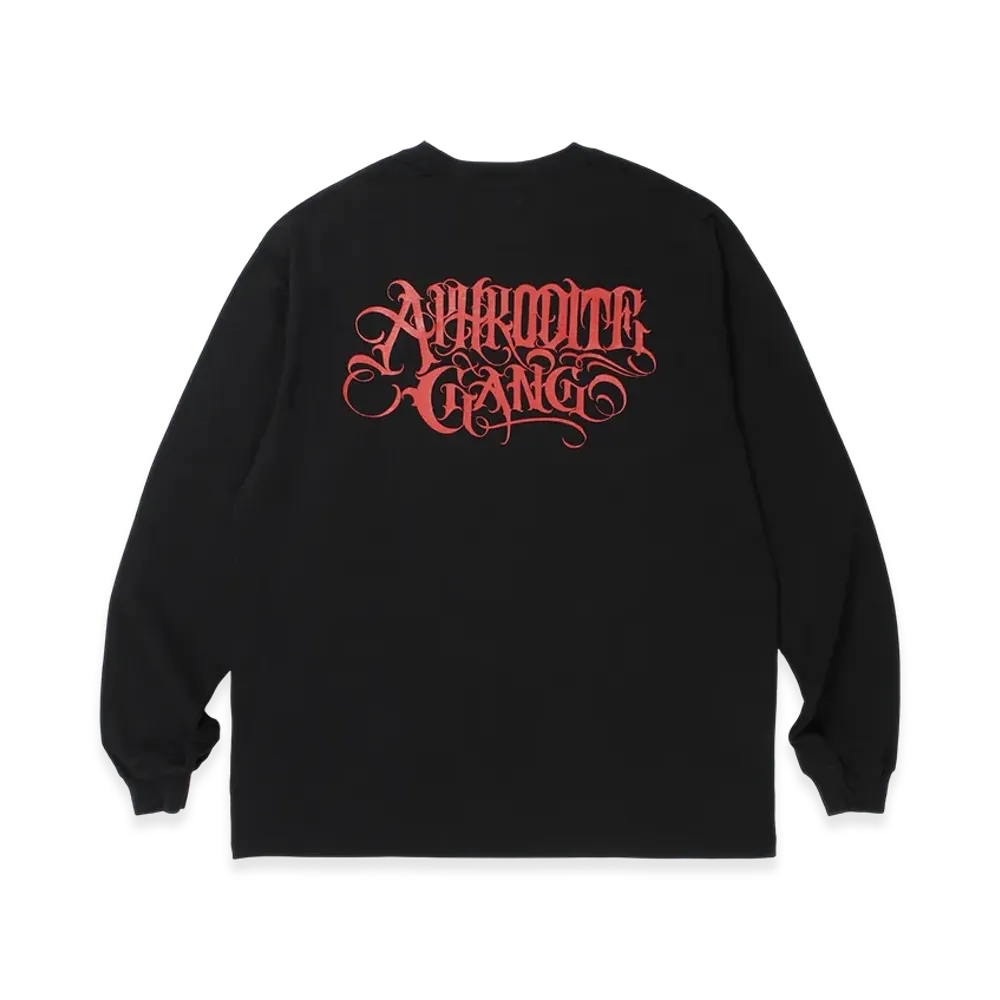 APHRODITEGANG Classic Logo Print L/S Tee "Black/Dark Red"