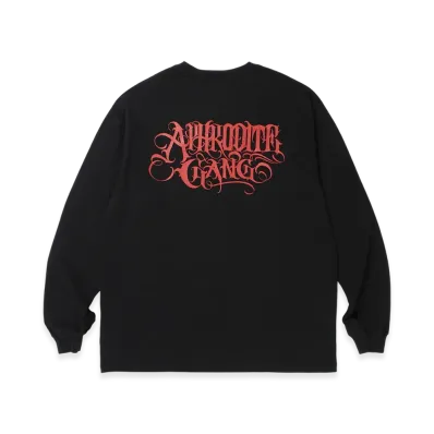 APHRODITEGANG Classic Logo Print L/S Tee "Black/Dark Red"