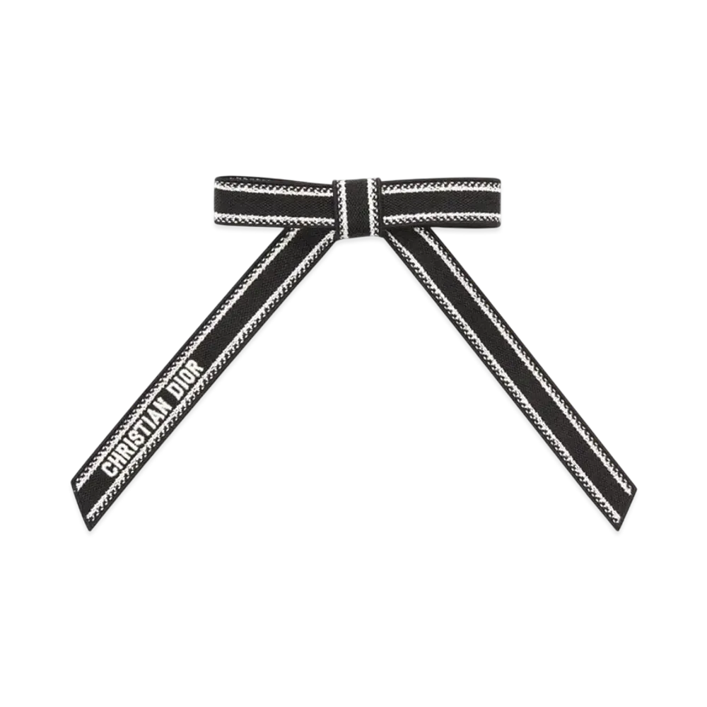 Dior Christian Dior Embroidered Dior Twist Bow Embroidery "Black/White"
