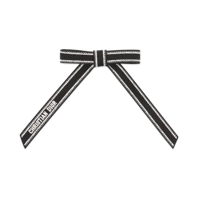 Dior Christian Dior Embroidered Dior Twist Bow Embroidery "Black/White"