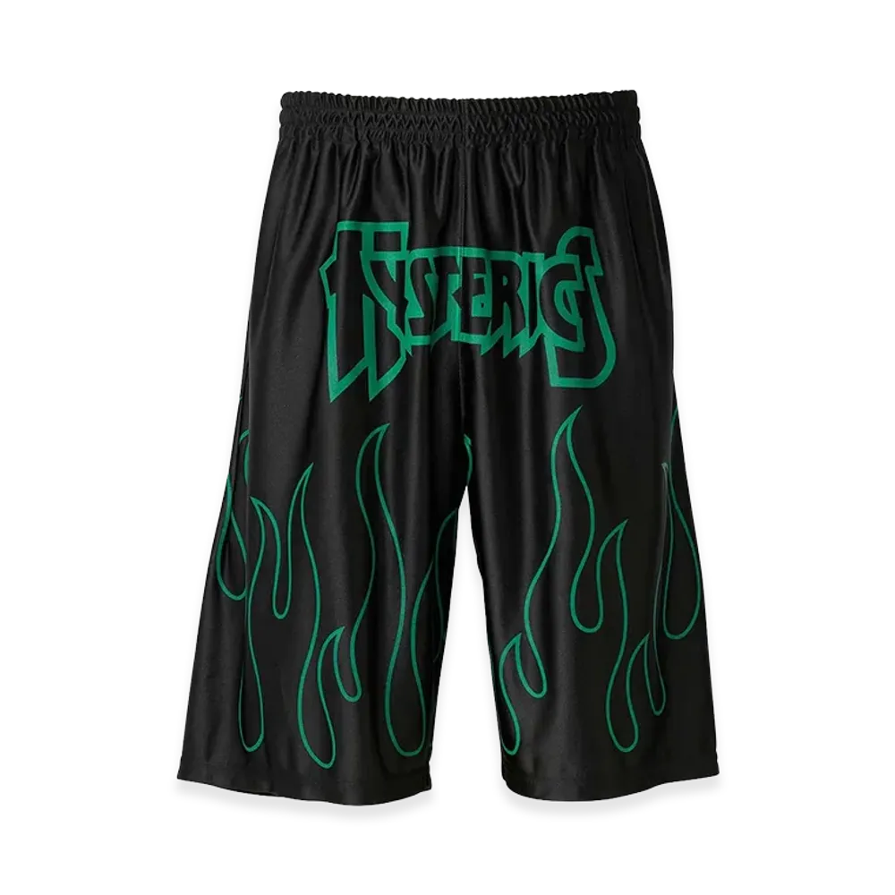 HYSTERIC GLAMOUR Fire Hysteric Half Pants "Black"