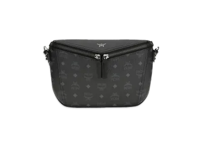 MCM Women's Printed Canvas Diamond Belt Bag "Black"