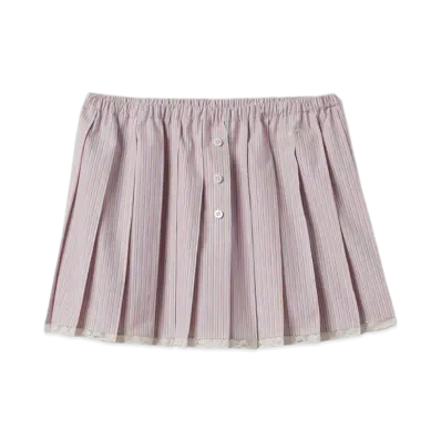 MIU MIU Women's Cotton Miniskirt "Coral/White"