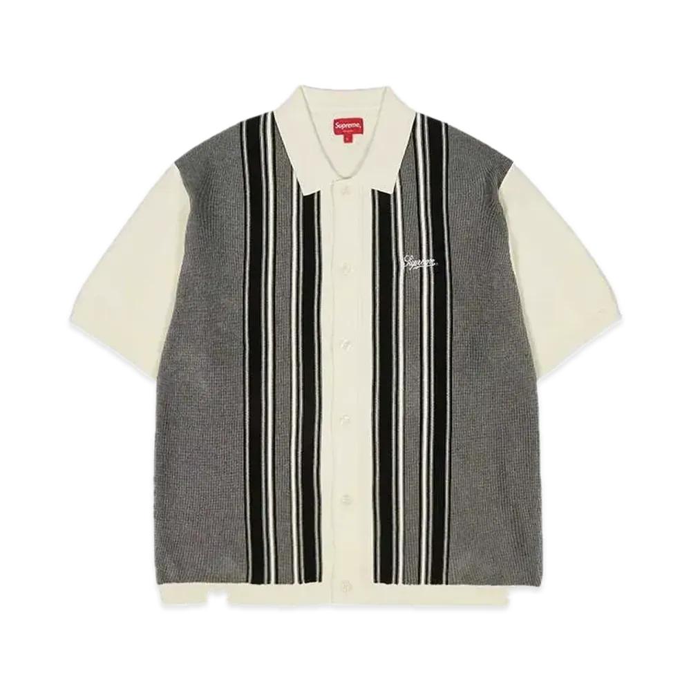 Supreme Stripe Button Up Polo "White"