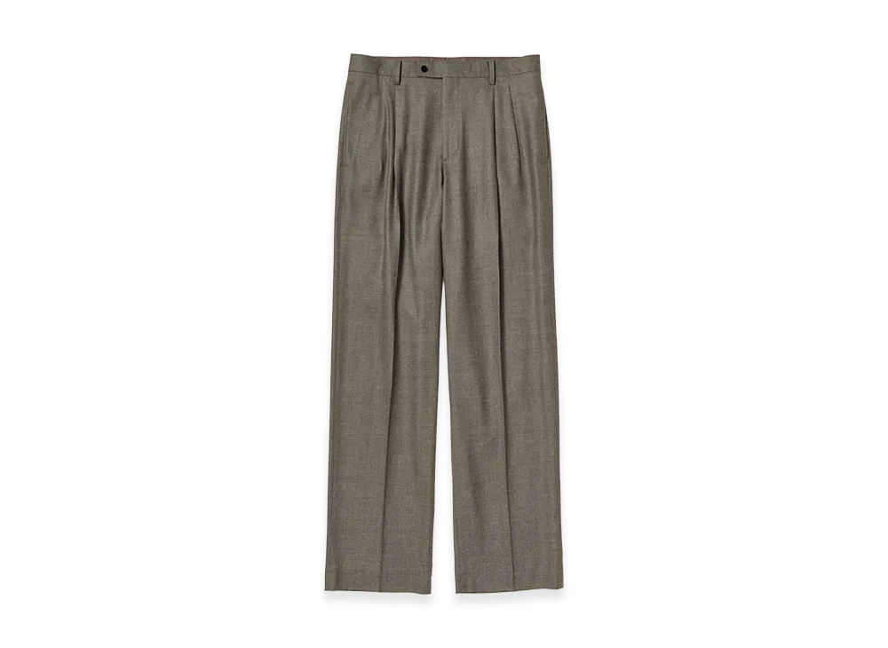 AURALEE Super Light Wool Two-Tuck Slacks "Top Brown"