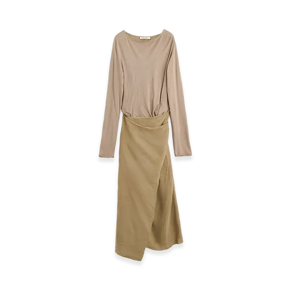 OUR LEGACY Women's Twisted Dress "Vacay Check Gauze Linen"