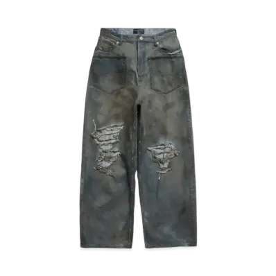 BALENCIAGA Patched Pocket Baggy Jeans "Blue"