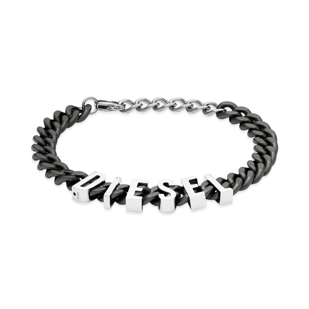 Diesel Dx1486 Two-Tone Stainless Steel Chain Bracelet "Black"