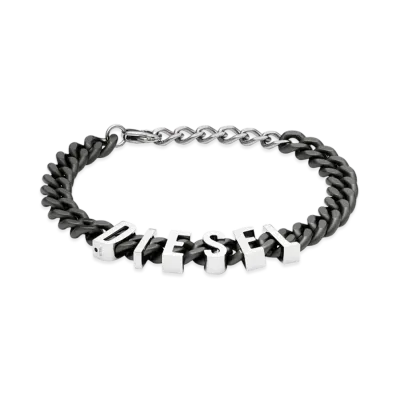 Diesel Dx1486 Two-Tone Stainless Steel Chain Bracelet "Black"