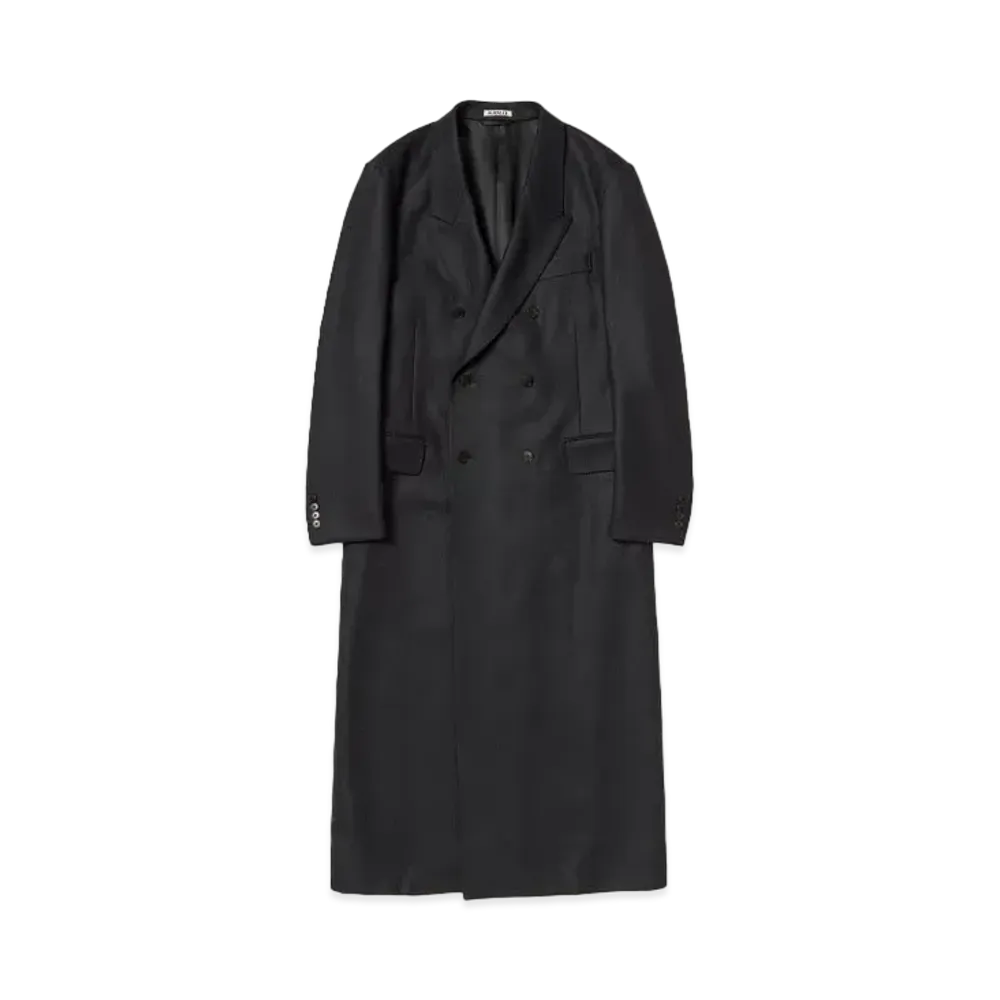 AURALEE Light Melton Chesterfield Coat "Top Charcoal"