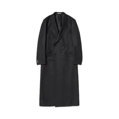 AURALEE Light Melton Chesterfield Coat "Top Charcoal"