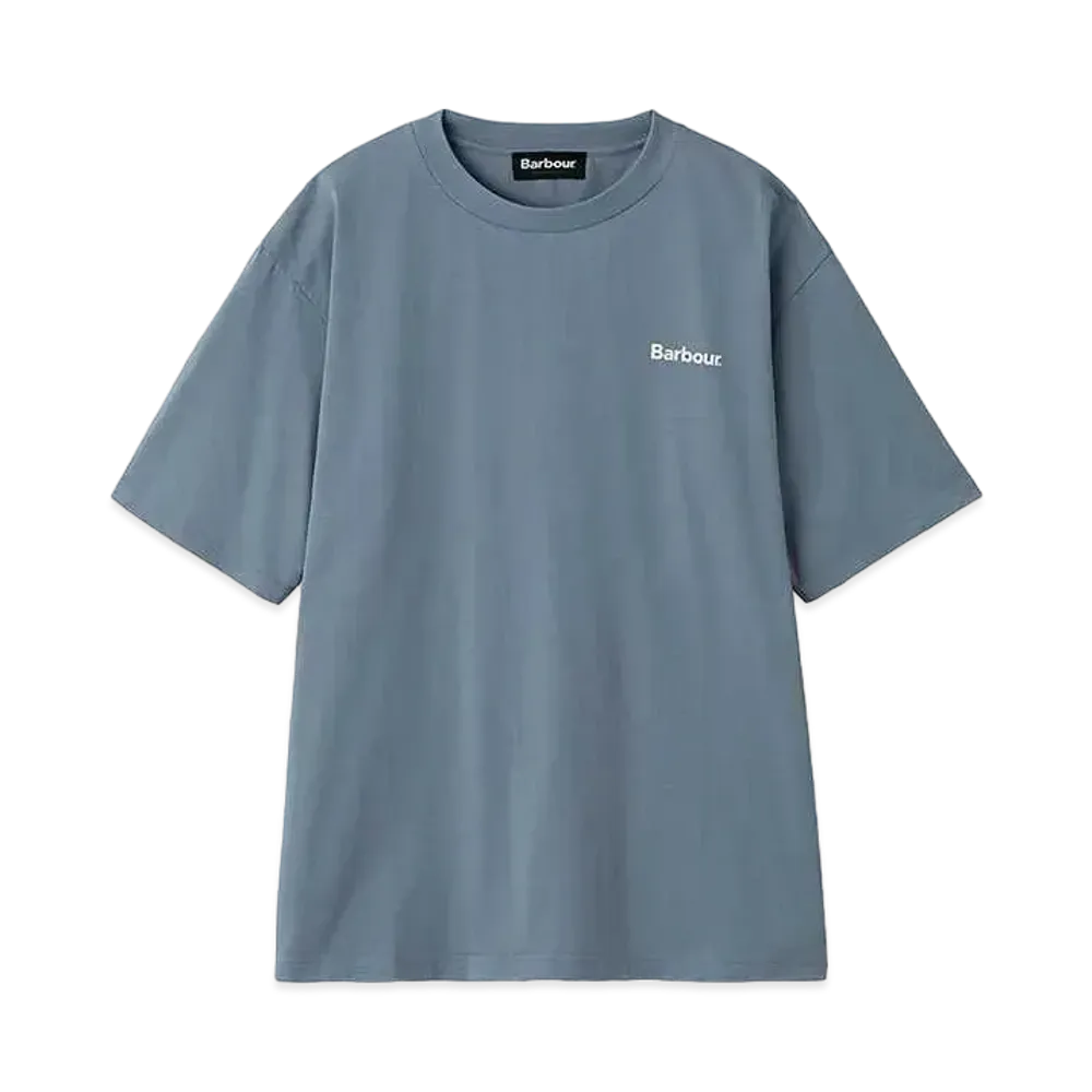 Barbour Japan Limited Back Print Basic Logo T-shirt (Oversized Fit) "Blue"