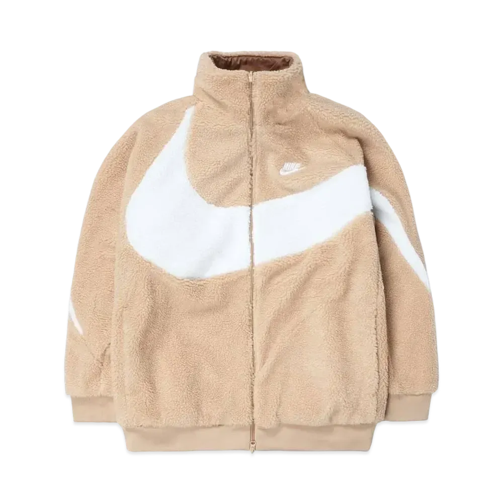Nike Big Swoosh Reversible Boa Jacket "Hemp White"
