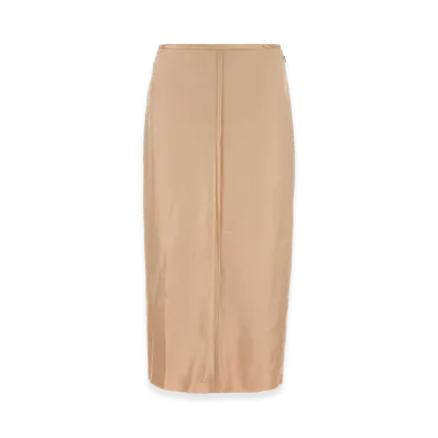 AMI PARIS Women's Skin Stretch Satin Skirt "Skin Pink"